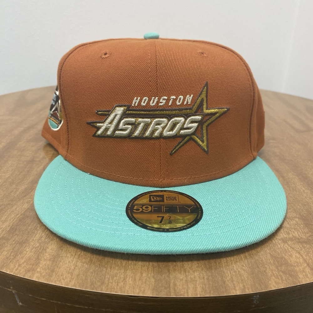 Houston Astros New Era Orange/teal 59Fifty Fitted Hat Cap 35‎ Years Patch 7 7/8